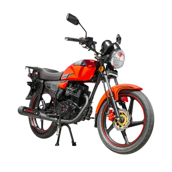 Moto Trappe 150cc de trabajo color rojo con detalles negros. Ideal para uso diario por su motor resistente y diseño funcional.